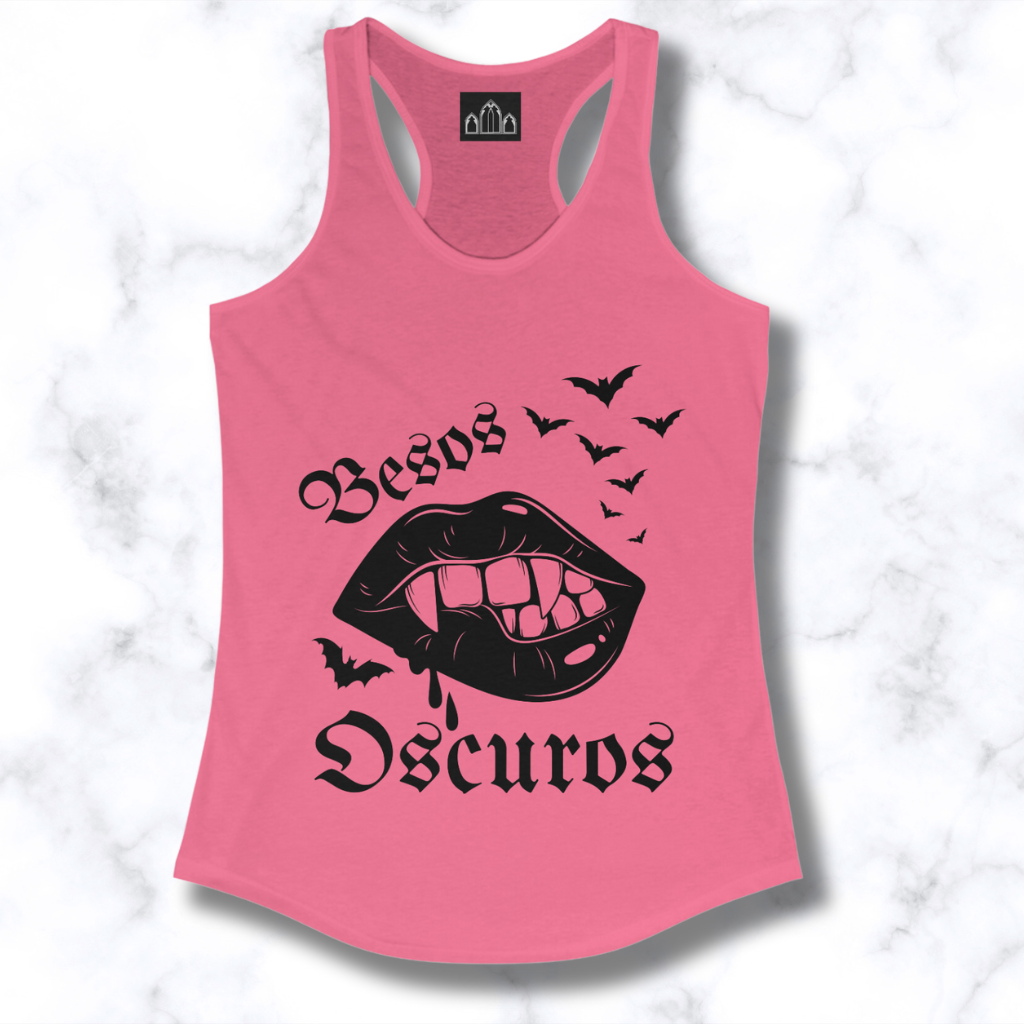 Vampire Dark Kisses "Besos Oscuros" Women's Racerback Tank Top